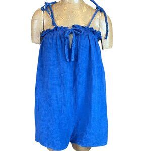 Lush Cotton Romper Sz M Blue 129W